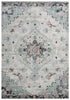 8' X 10' Blue Charcoal And Ivory Abstract Area Rug
