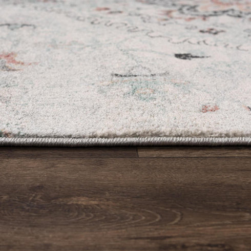 8' X 10' Blue Charcoal And Ivory Abstract Area Rug