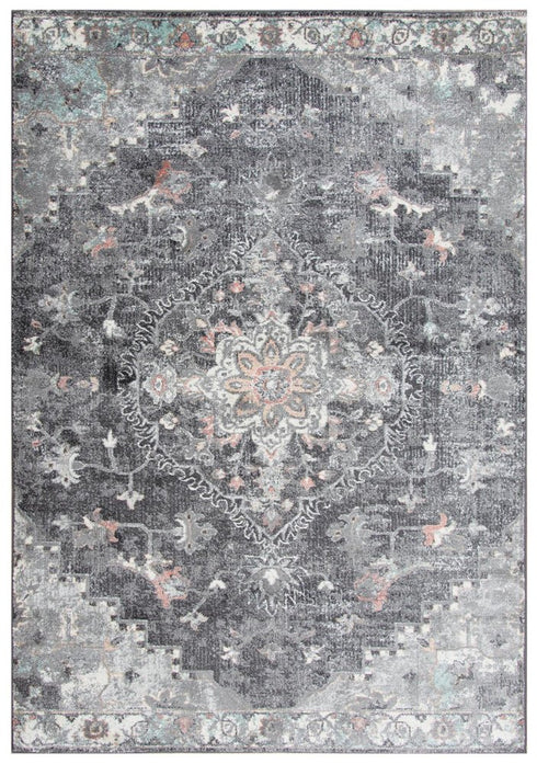 8' X 10' Charcoal And Gray Abstract Area Rug