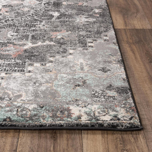 8' X 10' Charcoal And Gray Abstract Area Rug