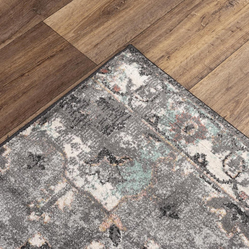 8' X 10' Charcoal And Gray Abstract Area Rug