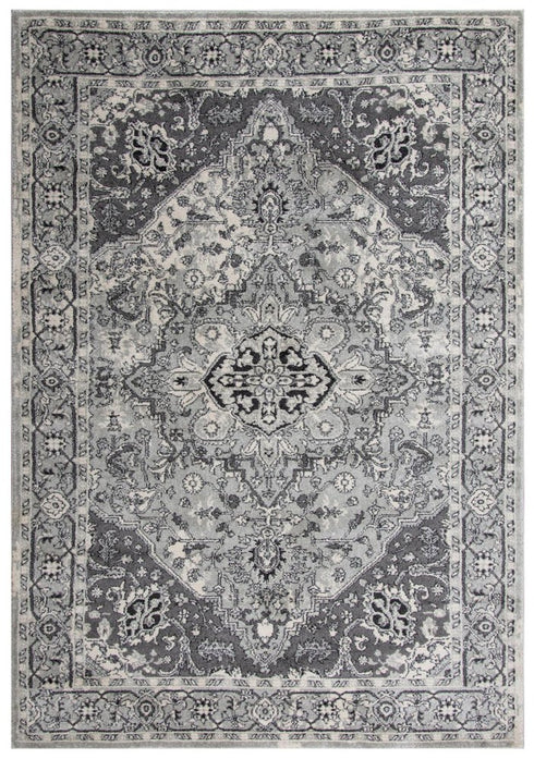 8' X 10' Light Gray And Gray Oriental Area Rug