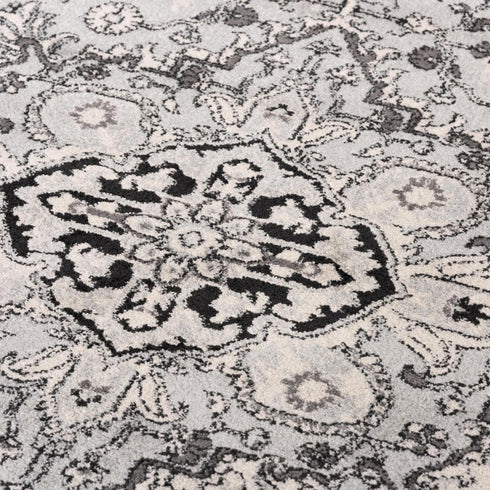 8' X 10' Light Gray And Gray Oriental Area Rug