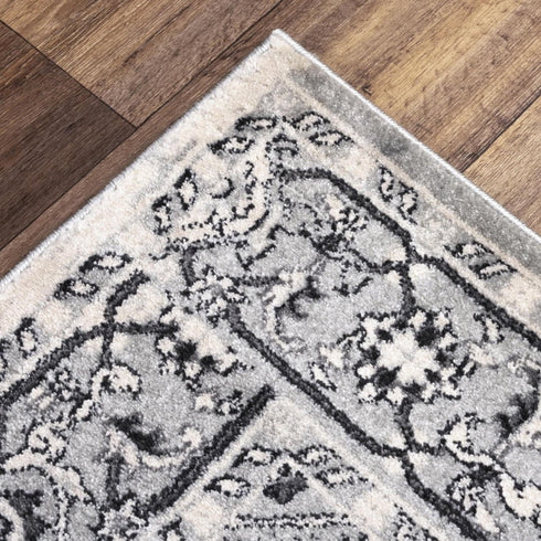 8' X 10' Light Gray And Gray Oriental Area Rug
