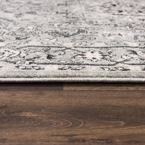 8' X 10' Light Gray And Gray Oriental Area Rug