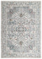 8' X 10' Ivory Black And Light Blue Oriental Area Rug