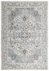 8' X 10' Ivory Black And Light Blue Oriental Area Rug