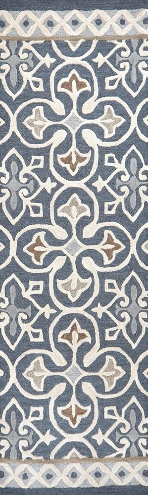8' Gray Natural Taupe And Brown Wool Moroccan Hand Tufted Area Rug
