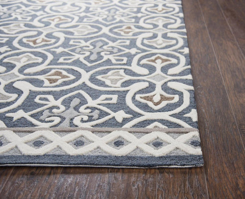 8' X 10' Gray Natural Taupe And Brown Wool Moroccan Hand Tufted Area Rug