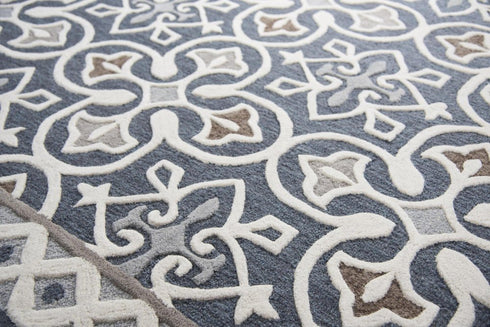 8' X 10' Gray Natural Taupe And Brown Wool Moroccan Hand Tufted Area Rug