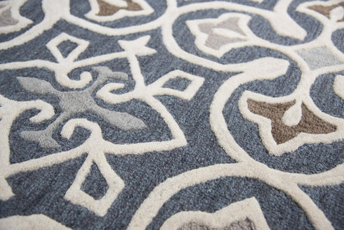 8' X 10' Gray Natural Taupe And Brown Wool Moroccan Hand Tufted Area Rug