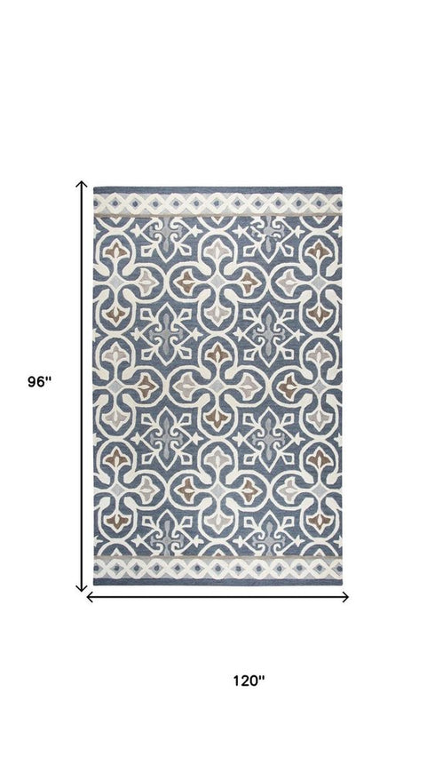 8' X 10' Gray Natural Taupe And Brown Wool Moroccan Hand Tufted Area Rug