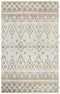 5' X 8' Natural Beige And Taupe Wool Geometric Hand Tufted Area Rug