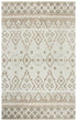 8' X 10' Natural Beige And Taupe Wool Geometric Hand Tufted Area Rug