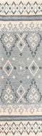 8' Natural Beige Gray And Dark Gray Wool Geometric Hand Tufted Area Rug