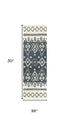 8' Gray Dark Blue And Blue Wool Geometric Hand Tufted Area Rug