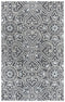5' X 8' Gray Light Gray And Natural Wool Moroccan Hand Tufted Area Rug