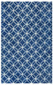 7' X 10' Blue And Ivory Wool Geometric Hand Tufted Area Rug