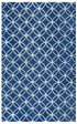 7' X 10' Blue And Ivory Wool Geometric Hand Tufted Area Rug