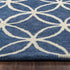 7' X 10' Blue And Ivory Wool Geometric Hand Tufted Area Rug