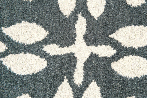 7' X 10' Gray And Beige Wool Geometric Hand Tufted Area Rug