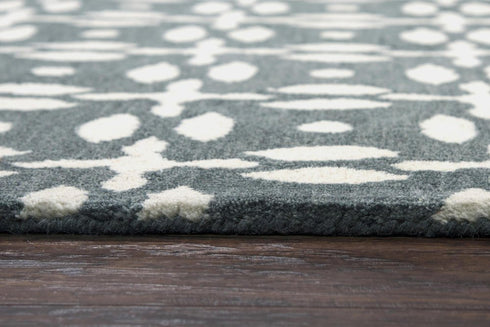 8' X 10' Gray And Beige Wool Geometric Hand Tufted Area Rug