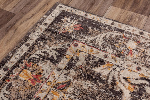 5' X 8' Brown Beige And Apricot New Zealand Lambs Wool Oriental Hand Carved Handmade Area Rug