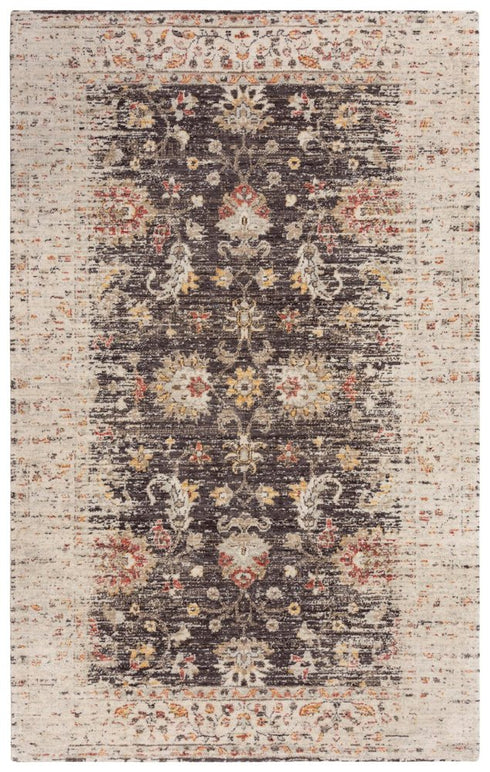 5' X 8' Brown Beige And Apricot New Zealand Lambs Wool Oriental Hand Carved Handmade Area Rug