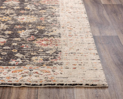 5' X 8' Brown Beige And Apricot New Zealand Lambs Wool Oriental Hand Carved Handmade Area Rug