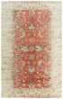 5' X 8' Red Beige Rust And Gold New Zealand Lambs Wool Oriental Hand Carved Handmade Area Rug