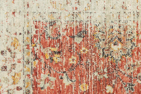 5' X 8' Red Beige Rust And Gold New Zealand Lambs Wool Oriental Hand Carved Handmade Area Rug