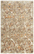 8' X 10' Brown Beige Ivory And Green New Zealand Lambs Wool Abstract Hand Carved Handmade Area Rug