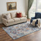 5' X 8' Blue Beige And Ivory New Zealand Lambs Wool Abstract Hand Carved Handmade Area Rug