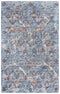 8' X 10' Blue Beige And Ivory New Zealand Lambs Wool Abstract Hand Carved Handmade Area Rug