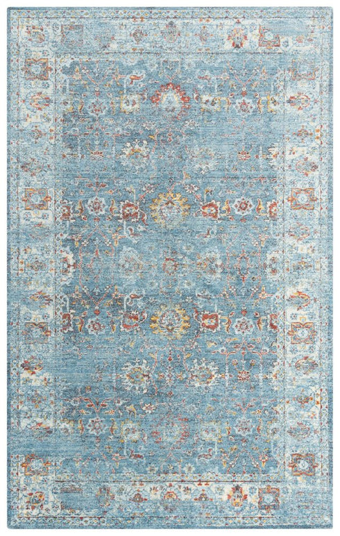 8' X 10' Ivory Blue And Yellow New Zealand Lambs Wool Oriental Hand Carved Handmade Area Rug