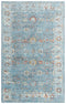 8' X 10' Ivory Blue And Yellow New Zealand Lambs Wool Oriental Hand Carved Handmade Area Rug
