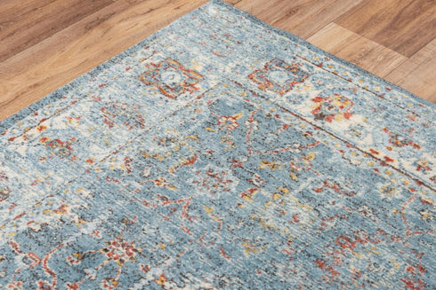 8' X 10' Ivory Blue And Yellow New Zealand Lambs Wool Oriental Hand Carved Handmade Area Rug