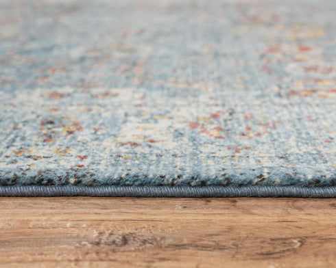 8' X 10' Ivory Blue And Yellow New Zealand Lambs Wool Oriental Hand Carved Handmade Area Rug