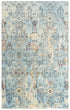 8' X 10' Blue Beige And Ivory New Zealand Lambs Wool Oriental Hand Carved Handmade Area Rug
