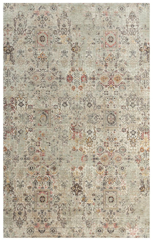 5' X 8' Ivory And Brown New Zealand Lambs Wool Oriental Hand Carved Handmade Area Rug