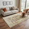5' X 8' Beige Brown Apricot And Ivory New Zealand Lambs Wool Oriental Hand Carved Handmade Area Rug