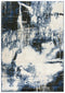 8' X 10' Blue Black Beige And Ivory Abstract Area Rug