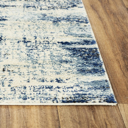 8' X 10' Ivory And Black Abstract Area Rug