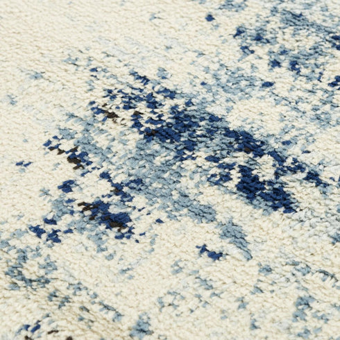 8' X 10' Ivory And Black Abstract Area Rug