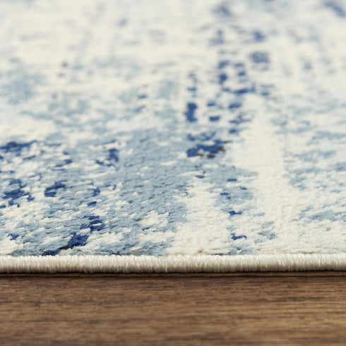 8' X 10' Ivory And Black Abstract Area Rug
