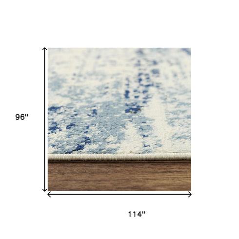 8' X 10' Ivory And Black Abstract Area Rug