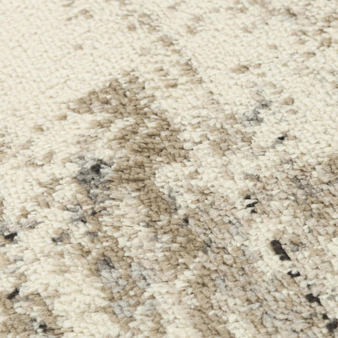 8' X 10' Beige Ivory And Black Abstract Area Rug