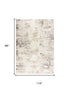 8' X 10' Beige Ivory And Black Abstract Area Rug
