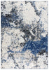 8' X 10' Blue Black Beige And Ivory Abstract Area Rug