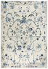 8' X 10' Blue Dark Blue Light Blue Beige And Ivory Floral Area Rug